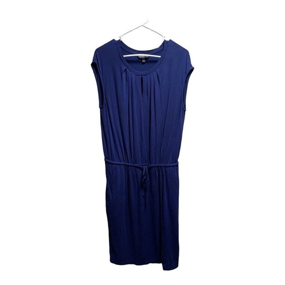 Blue sleeveless dress empire waist, tie string Banana Republic Sz M Rayon… - Picture 1 of 3
